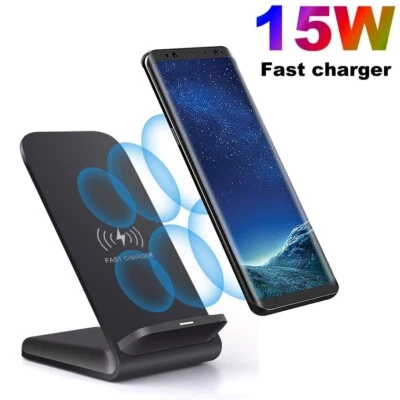 15W Wireless Charger Dock Charging Station For iPhone 14 Pro Max 13 12 11 XS 8 S - Image 1 of 4