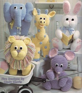 Toys for Tykes: animal crochet pattern: giraffe; mouse; elephant; lion; bunny - Picture 1 of 1