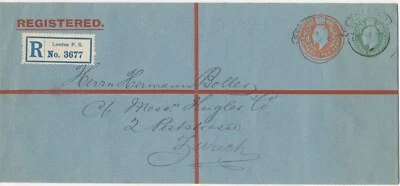 GB 1908 EVII составной штамп 4d оранжевый и 1⁄2d сине-зеленый большой штамп на заказ - Изображение 1 из 2