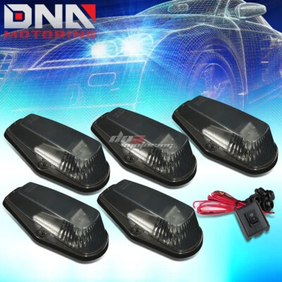 PARA CAMIÓN 80-96 F150-F450 5X CABINA AHUMADA TECHO LUCES MARCADORAS LED BLANCAS + INTERRUPTOR Foto 1 de 4