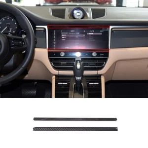 Borde de pantalla de visualización de CD de navegación GPS de fibra de carbono para Porsche Macan 2022-23 - Imagen 1 de 3