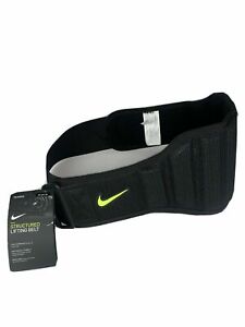 Nike Weight Lifting Training Belt 2.0 NEL02023 Size L Black Volt Structured NWT