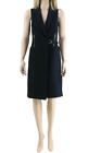 Branded WV001 Black Softly Tailored Long Line Gilet Coat Dress UK 8 36 £250