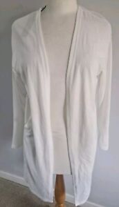 Ouges Long Open Cardigan White Small BNWT 