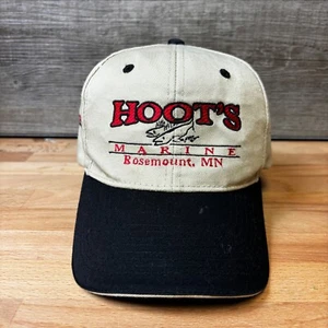 Hoots Marine Hat Cap Strap Back Brown Fishing Tackle Rosemount Minnesota - Picture 1 of 13