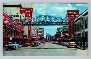 Reno NV-Nevada, Virginia Street, um 1960 antike Vintage Souvenir Postkarte - Bild 1 von 2