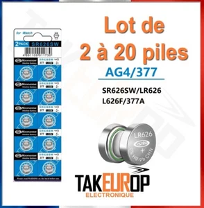 Lot Pile Bouton Montre SR626SW / SR626 / 377 / AG4 / L626F 377A ENVOI RAPIDE - Imagen 1 de 7