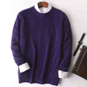 Men's 100% cashmere sweater O-neck pullover knitted oversized sweater China size