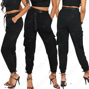 NUEVOS PANTALONES DE MUJER CARGO COMBATE JOGGERS ELÁSTICOS INFORMALES PANTALONES DE MUJER - Imagen 1 de 36