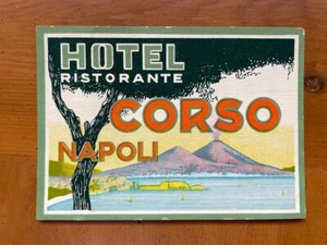 Hotel Luggage Label | Hotel Corso Napoli Italy | Scarce Label | FINE - Picture 1 of 1