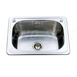 630*470*220mm 304 Stainless Steel 1 Bowl Kitchen Laundry Sink Square #R - Picture 1 of 2