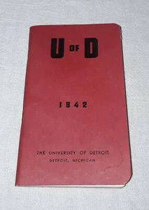 1942 UNIVERSITY OF DETROIT STUDENTENHANDBUCH HAT EINIGE BESCHÄDIGUNGEN - Bild 1 von 3