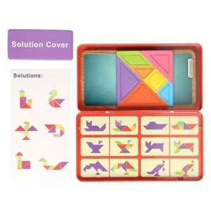 Kids Magnetic Tangram Puzzle Shape Game Childs Logical Thinking Educational Toy - Picture 1 of 6