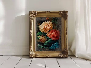 Estampado floral vintage, estampado floral, arte de pared elegante en mal estado, estampado floral retro - Imagen 1 de 1