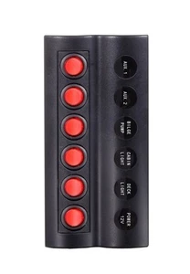 MARINE BOAT SPLASHPROOF 6 GANG SWITCH PANEL  LED ROCKER SWITCH CIRCUIT BREAKERS - Picture 1 of 5