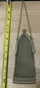 1920 Antique Whiting & Davis Silver Soldered Art Deco "Flapper"  Mesh Purse - Picture 1 of 6