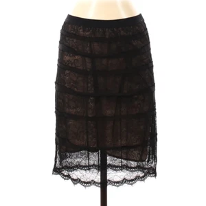BCBGMAXAZRIA Rock schwarz Spitze bestickt Stretch knielang Damen Größe XS - Bild 1 von 2