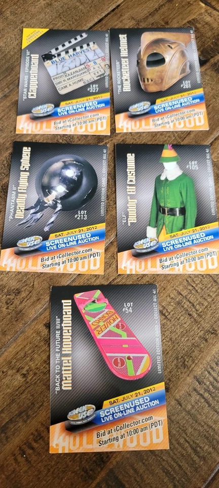 2012 SDCC COMIC CON ЭКСКЛЮЗИВНЫЙ ЭКРАН Б/У ПРОМО КАРТА НАБОР ИЗ 5 ЗВЕЗДНЫХ ВОЙН ELF BTTF - Изображение 1 из 1