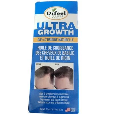 2-PK Difeel Mens Ultra Growth Basil and Castor Hair Oil 2.5 oz. - Image 1 of 4