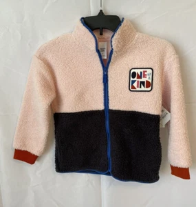 Open Edit Kids Colorblock Fleece Jacket Pink Dogwood NWT - Picture 1 of 4