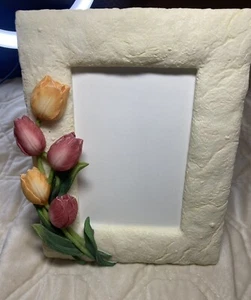 A. Richesco Corporation Hand Painted Resin 5*7 Flower Picture Frame - Picture 1 of 3