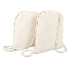 DALIX Canvas Drawstring Bag String Backpack Gym Mens Womens 2 Pack