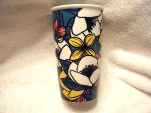 Starbucks Keramik Mohnblumen Becher 12oz Reisebecher ohne Deckel RAR! - Bild 1 von 4