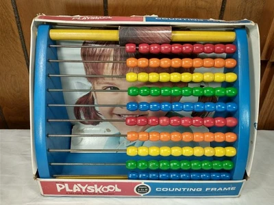 DE COLECCIÓN PLAYSKOOL MARCO DE CONTEO Ábaco Cuentas de Madera Contar Matemáticas Juguete Foto 1 de 4