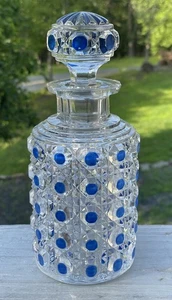 Antique Baccarat Diamants Pierreries Diamond Gemstone Cut French Crystal Bottle - Picture 1 of 14
