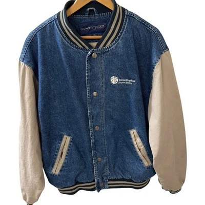 Silicon Graphics Computer Systems Size large Denim Jacket with Snap Closures VTG - Image 1 of 4