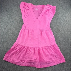 Vineyard Vines Pink Performance V Neck Tiered Ruffle Dress Size XS - Picture 1 of 7