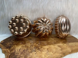 Vintage Copper Molds Jello Cake Wall Display Lot of 3 - Picture 1 of 11