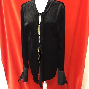 Lip Service velvet jagged edge jacket tie front long cuff black size m steampunk - Picture 1 of 10