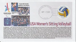 6° Cachets Paris 2024 Paralympics Team USA Women's Sitting Volleyball 3-peat - Picture 1 of 1