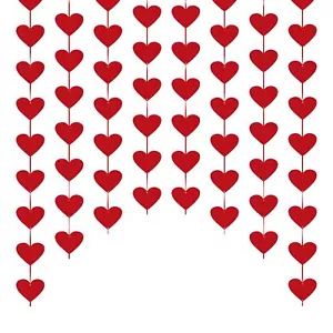 72 Pcs Valentines Day Heart Shaped Hanging Felt String Garland Valentines Decor - Picture 1 of 7