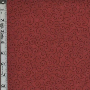 Tilt A Whirl Curly Q Dark Red Burgundy Blender Tone on Tone Fabric 1yd Cotton - Picture 1 of 2