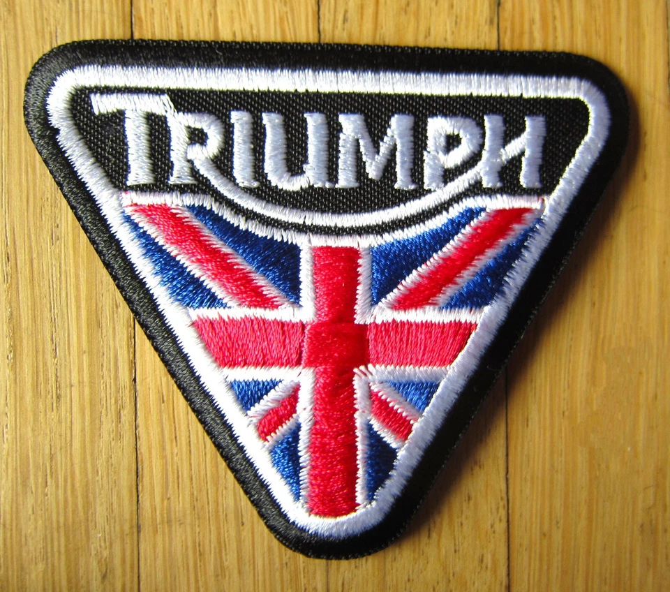 Aufnäher / Aufbügler/ Patch: TRIUMPH Motorcycles - Union Jack / Schriftzug