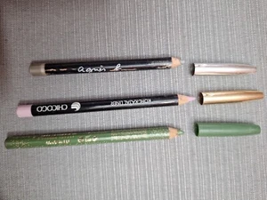 3 Kajalstifte grün, rosa, silber Eyeliner Kholliner Flomar , Agnes b, Chicogo - Bild 1 von 3