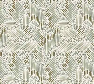 Erika M. Powell Textiles Abstract Linen Print Fabric- Happy Happy / Sage 3.35 yd - Picture 1 of 1