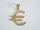 Pendant Europa Euro € Motif Chiselled Engraved Gold Plated 2,0 G/3,3 X 2,3 CM