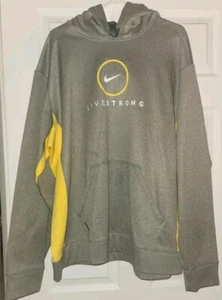 Nike Livestrong Hoodie Mens XL Gray Sweatshirt Pullover Therma-fit Cancer - Picture 1 of 2
