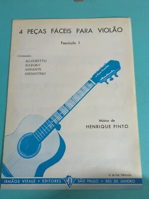 Henrique Pinto 4 Easy Pieces For Classical Guitar Vintage Rare Sheet Music - Изображение 1 из 3