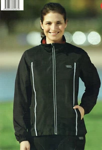Damen Laufjacke Walkingjacke Sportjacke Jacke wind-/wasserabweisend schwarz/rot - Bild 1 von 1