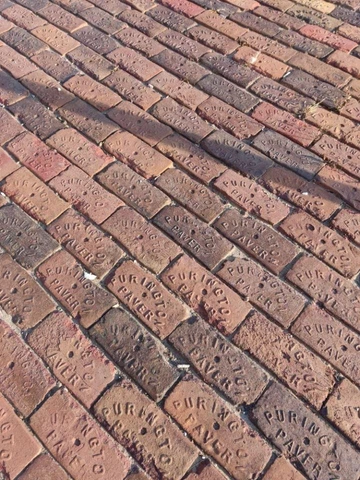 Reclaimed Vintage Purington Raised Letter Brick Street Pavers Cover