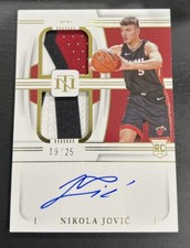 2022-23 National Treasures Dual Rookie Patch On Card Auto Nikola Jovic /25 Miami