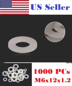 1000 PCs M6 Plastic Nylon Flat Spacer Washer M6x12x1.2 - Picture 1 of 1
