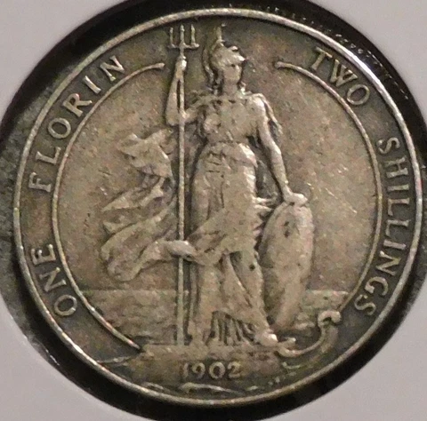 British Silver Florin - 1902 - King Edward VII - $1 Unlimited Shipping Cover