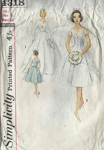 1959 Vintage Sewing Pattern B36 BRIDES, BRIDESMAID, EVENING DRESS & VEIL (1446) - Picture 1 of 2