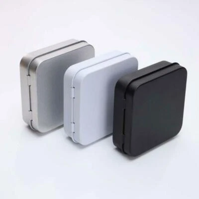 5 Pcs Mini Metal Tins Container Square Hinged Flip Storage Tin Box Small Kit - Image 1 of 4