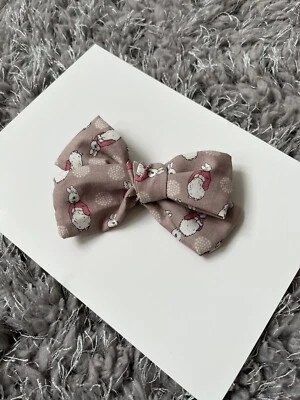4 inch Easter Bunny/Rabbit Children's Fabric Hair Bow Headband/Bobble/Clip - Image 1 of 3
